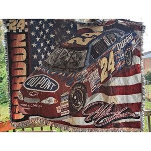 Jeff Gordon DuPont Tapestry NASCAR #24 Throw Blanket Northwest Co. 2002 Man Cave